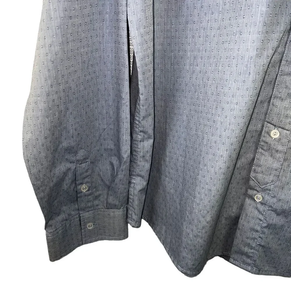 NWT Burnside Crushin It Woven Blue Casual Button Down Shirt Size 2XL